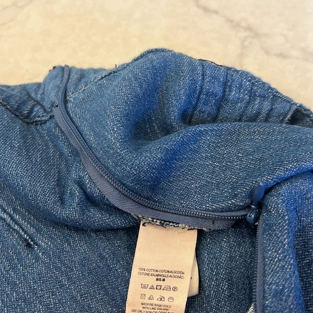 Free People Blue Striped High-Low Denim Wrap Skirt - Picture 7 of 10
